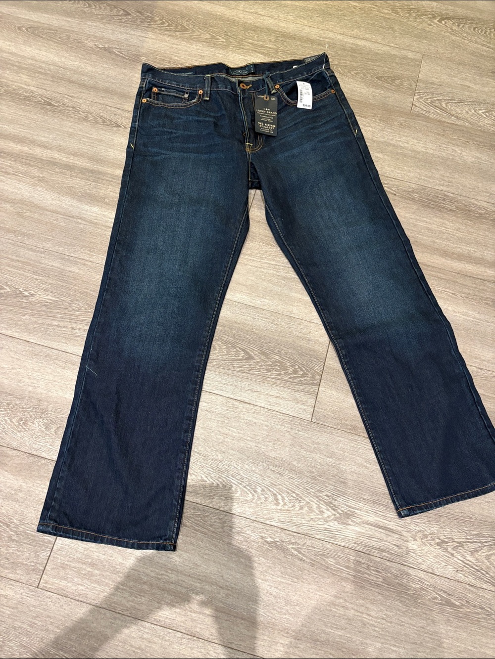Lucky Brand Men's Straight Jeans in Dark Indigo Blue NWT
